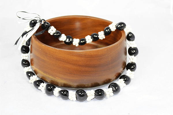 Black Kukui (koo-koo-wee) Nut Deluxe with White Shells
