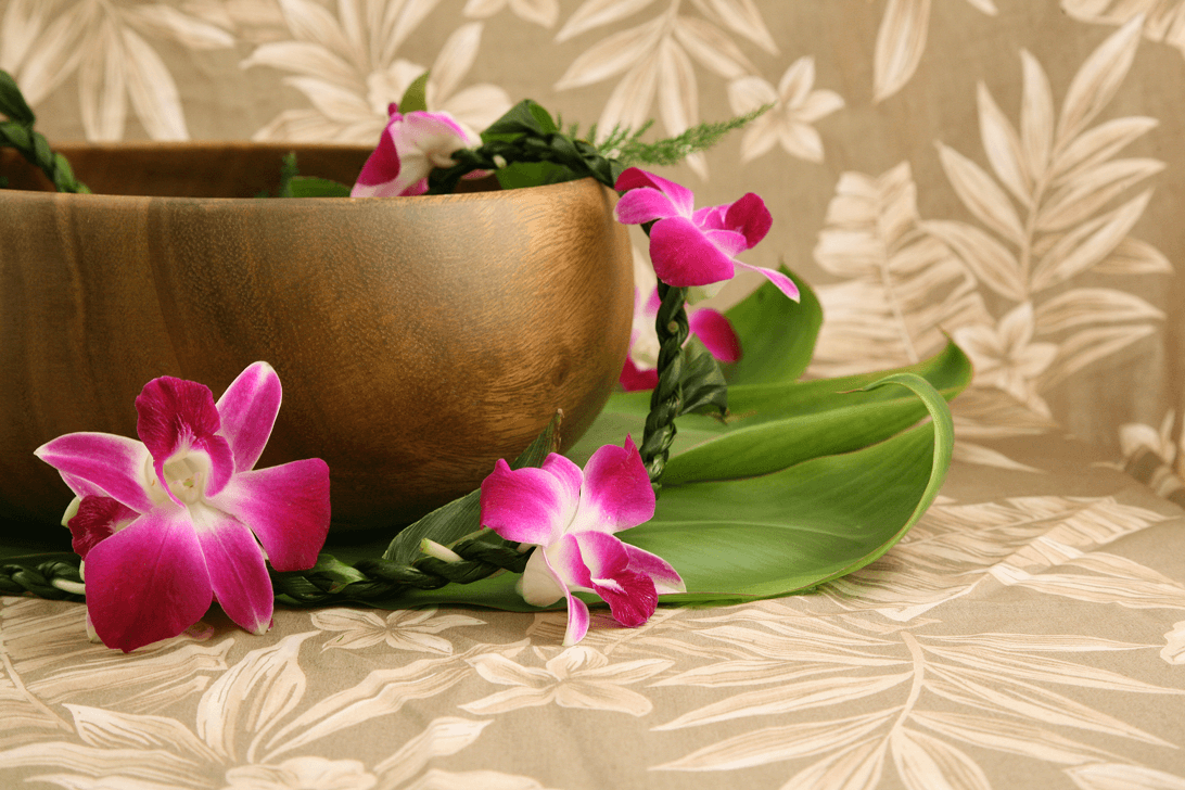 Ti Leaf with Orchid Lei